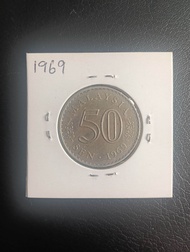 MALAYSIA COIN LAMA 50SEN PARLIMEN FROM 1967-1988