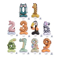 Animal character standing number foil balloons animal number standing balloon/s children's birthday 