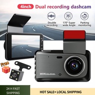 【5 Years Warranty】4 Inch Dash Cam Car Recorder Front and Rear WiFi Dual Channel Recording Full HD 10