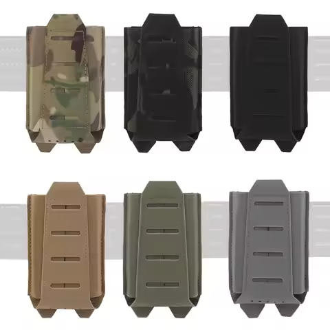 Tactical ARC V2 Rifle Single Magazine Pouch Open-Top 556 762 AK M4 MOLLE Elastic Mag Bag Belt Airsof