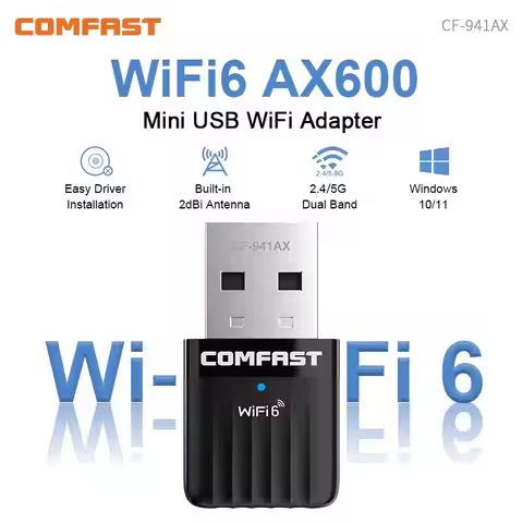 COMFASTA X600 Wifi 6 USB Adapter WiFi 802.11ax Driver Free 5Ghz/2.4Ghz Wireless Dongle Network card 