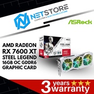 ASROCK AMD RADEON RX 7600 XT STEEL LEGEND 16GB OC GDDR6 GRAPHIC CARD - 90-GA4ZZZ-00UANF