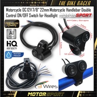Motorcycle Waterproof Switch Motor Handlebar Headlight DC 12V ON/OFF Button Light Switch 3 WIRES
