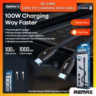 Remax Cable RC-196C Corolla Series 100W Fast Charging Aluminum Alloy Braided Data Cable For Type-C t