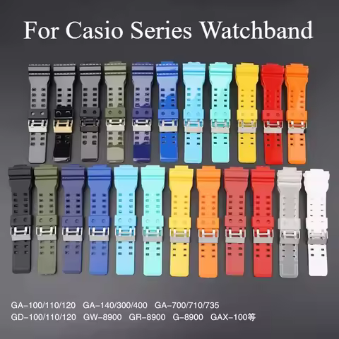 Convex Interface for Casio G-SHOCK G-8900 GA110/120/300 Glossy Surface Resin Watchband Tear Resistan