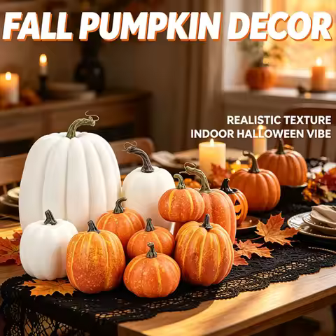 Ake Pumpkins Model Artificial Vegetables Mini Fake Foam Pumpkins for Halloween Baby Shower Home Fall