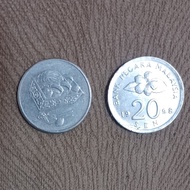Uang Koin 20 Sen Malaysia 1998