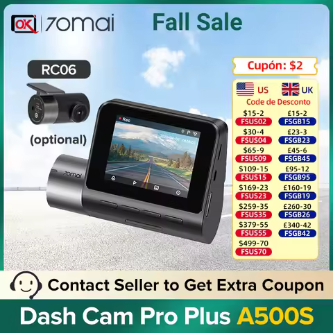 70mai A500S Pro Plus Dash Cam Car DVR English Voice 1944P Night Version Super Clear Optional GPS Mod