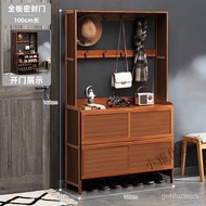 HY-JD Eco Ikea Ikea Household Shoe Cabinet Entrance Cabinet Hanger Clothes Integrated Solid Wood Shoe Cabinet Home Doorw
