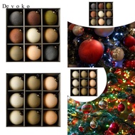Devoko 9 Pieces Holiday Tree Ornaments Set Flocking Shatterproof Decor for Events