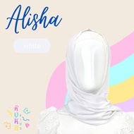 hijab anak instant bergo jilbab jersey premium belahan depan alisha - white m