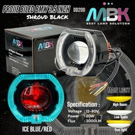 BILLED PROJECTOR HEADLIGHT 3.5 INCH SHROUD BLACK Lampu LED Motor Spotlight Motor