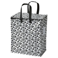 KNALLA Bag, Black/White, 40 x 25 x 47cm / 47L (15 ¾ x 9 ¾ x 18 ½" / 12 gallon)