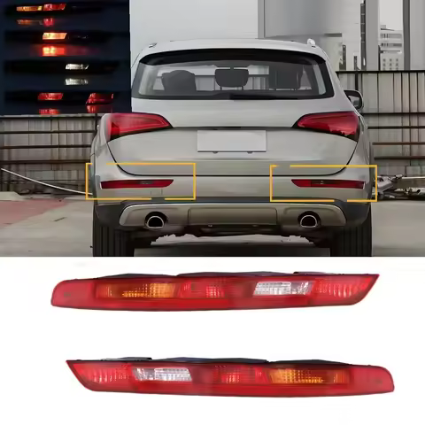 For Audi Q3 2016 2017 2018 Rear Bumper Tail Light Reflector Turn Signal Brake Lamp Car Accessories 8
