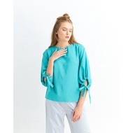 Billy Balloon Top Green Dotdtails - Top Wanita