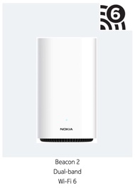 Nokia WiFi Beacon 2 Dual-band Wi-Fi 6 AX1800 Mesh Router System