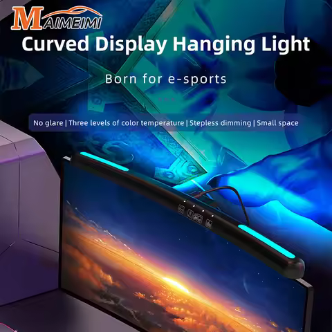 RGB Curved Screen Monitor Light Bar Stepless Dimming Screen Hanging Light Atmosphere LED Laptop Comp