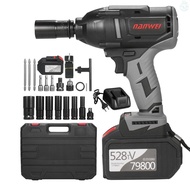 Cordless Impact Wrench 600Nm High Torque Brushless Motor 1/2 Inch Quick Chuck Fast Charger Variable Speed Power Impact Kit Easily Remove Lug Nuts Bolts with 2x6.0Ah Battery 18 Atta