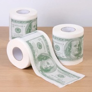 1 Roll Home Supplies Wood Pulp Paper Paper Hundred Paper Toilet Funny Rolling One Printed Dollars Humor Toilet
