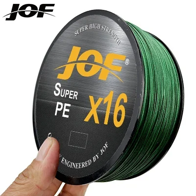 JOF X16 อัพเกรดสายตกปลาถัก Super Strong 16 Strands Multifilament PE สาย 500M 25LB/32LB/40LB/55LB/68L