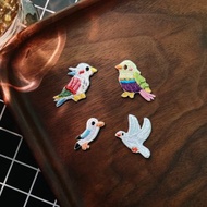 【迷你燙貼/胸章 | 小鳥系列 】小鳥 鸚鵡 白鴿