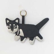 刺繡 玩偶 鑰匙圈04-黑柴