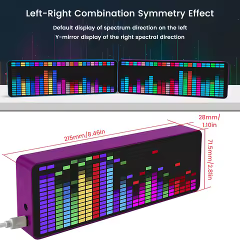 LED Music Spectrum Rhythm Display Voice Control Level Indicator Dazzling RGB Rhythm Pickup Kit Atmos