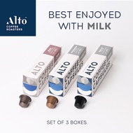 Alto Coffee กาแฟ กาแฟแคปซูล Best with Milk SET (1 เซ็ทมี 3 กล่อง)