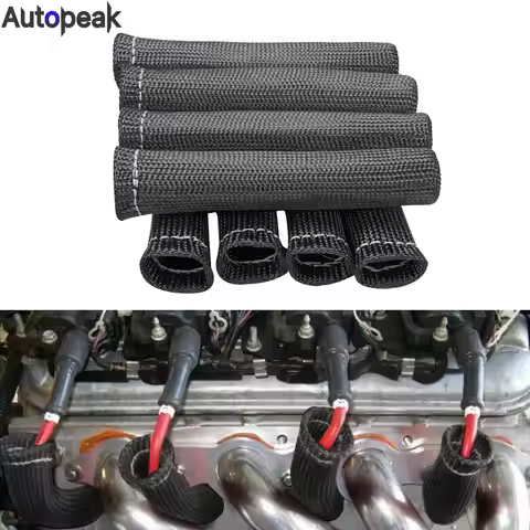 8Pcs Spark Plug Wire Boots Heat Shield Protector Sleeve Loom SBC BBC 350 454 Engine 1500°F Car Parts