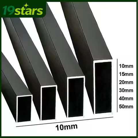 Black Aluminum Alloy Square Tube 10x10mm 10x15x20x30x40x50mm Rectangular Aluminum Pipe Customizable 