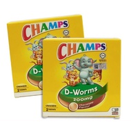 CHAMP D WORM - UBAT CACING 200MG - COKLAT 2TAB