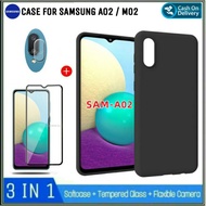 Mondi Store Case Samsung A02 / M02 Soft Casing Free Tempered Glass Samsung Galaxy A02 Casing Cover
