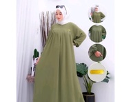 LAURA FUJI DRESS GAMIS DASTER TANIA JUMBO MLXLXXL SEMATA KAKI CRINKLE PREMIUM LENGAN PANJANG GAMIS B