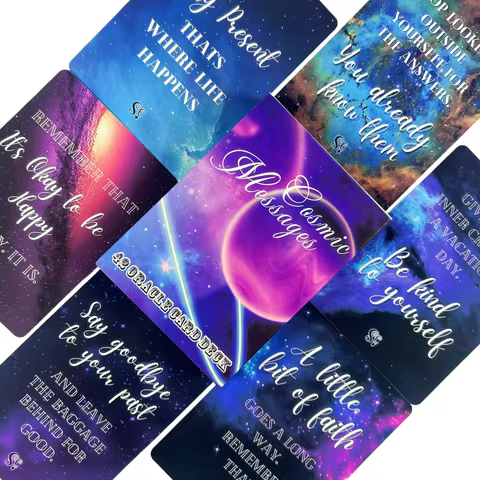 Board Game Cosmic Messages Oracle Card Deck Twin Flame Love Message English Visions Divination Editi