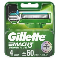 ยิลเลตต์ ใบมีดโกนมัคทรี เซนซิทีฟ 4 ชิ้น Gillette Mach 3 Sensitive Blades 4 pcs.