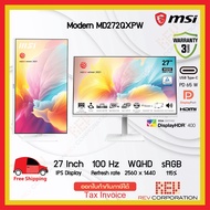 MSI Modern MD272QXPW  IPS 2560 x 1440 (WQHD) 100Hz HDR 400 Warranty 3 Years