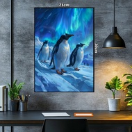 Digital art poster penguin art paper size 21x30 includes lamination