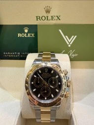 2022年  新淨 Rolex 116503 Two Tone Daytona Black Dial 金鋼黑面地通拿