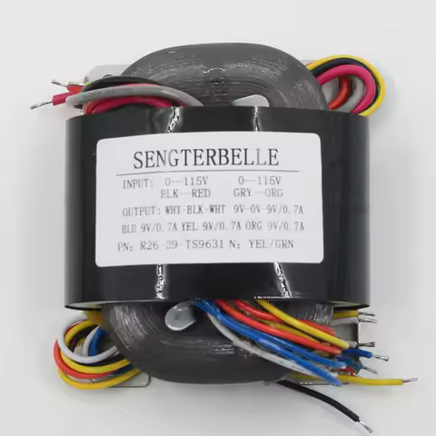 R26-29 Pure Copper R Core Transformer Output: 0-9V X3(0.7A) 9V-0-9V(0.7A) For HiFi Audio Preamplifie