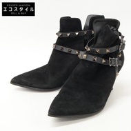 Valentino Garavani J625 2 麂皮鉚釘尖頭高跟鞋，38碼