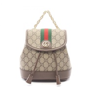 【二手】Gucci Ophidia迷你雙肩包 GG Supreme 795221 米色/ブラウンPVC塗層帆布皮革