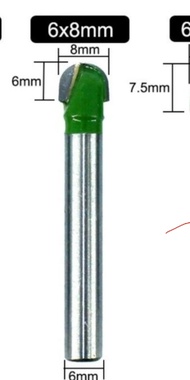 Mata Profil Router CNC Setengah Lingkaran Round Bottom Shank 6mm