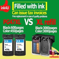 Canon pg 47xl cl 57xl ink pg47xl cl57xl refillable ink cartridge compatible for Canon E400/E410/E460