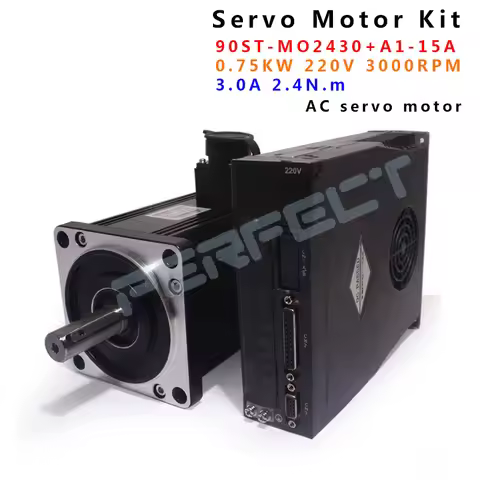90ST-M02430 0.75KW 220V AC Servo motor 3000RPM 2.4 N.M 750W Single-Phase ac drive permanent magnet M