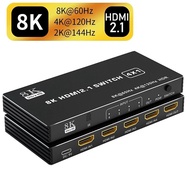 8K HDMI 2.1 Switch 3X1 4X1 5X1 4K 120Hz HDMI Switcher 5 In 1 Out 8K HDMI Switch Selector 48Gbps Dolby Vison For Xbox Series PS5