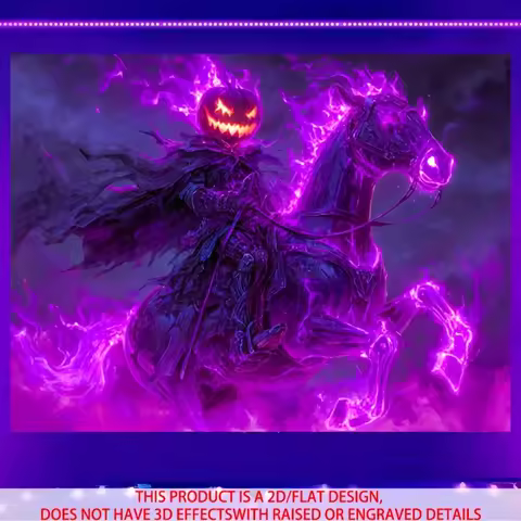 VIKAMA Dark Knight of the Pumpkin Purple Flame Tapestry Art Design Living Room Sofa Backdrop Wall De