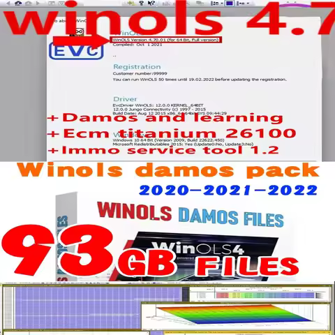 2024 Hot Selling WinOLS 4.7+ 93GB WINOLS DAMOS BIG PACK+ ECM TITANIUM 26100+ immo service tool v1.2 