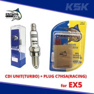 Ex5/Ex5 Dream Racing CDI Unit+Plug Set ESPADA(Racing CDI Unit Ex5 Turbo+Spark Plug SUPER3+)(sparepar