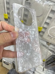 雙中軸貝殼紋透明磁吸保護MateX5X3手機殼MateX6防摔全包雙邊創意新款網紅高透不發黃-雙邊貝殼紋白 華為 Mate X5