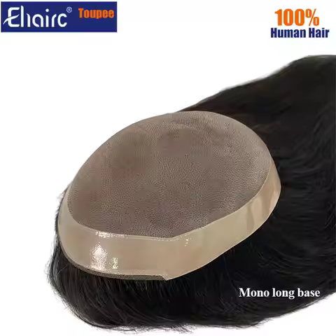 Customized 180% Density Mono Base Men Toupee Long Wig For Men Men's Wigs Durable Male Hair Capillary